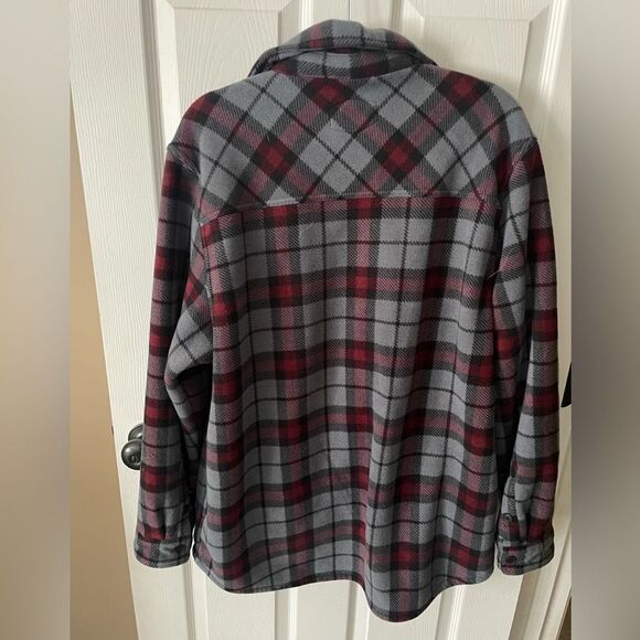 Men’s Freedom Foundry Gray/red/black Plaid Fleece Shirt / Shacket Lined Size XXL - Picture 5 of 9